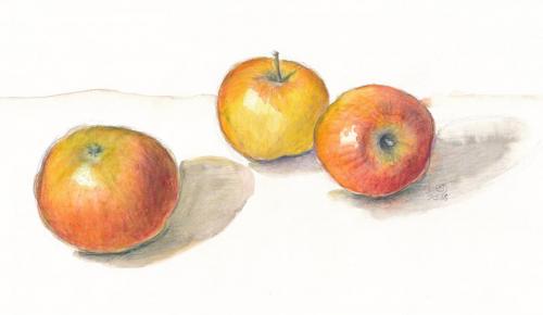Aquarell, Farbstift,
27 x 12 cm