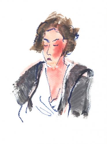 Gouache, Aquarellstift,
13 x 18 cm