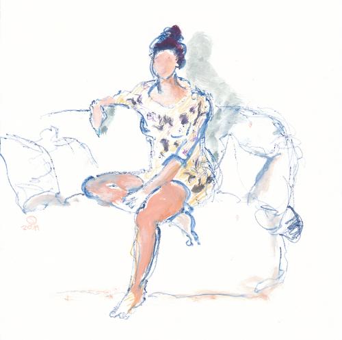 Gouache, Aquarellstift,
26 x 26 cm